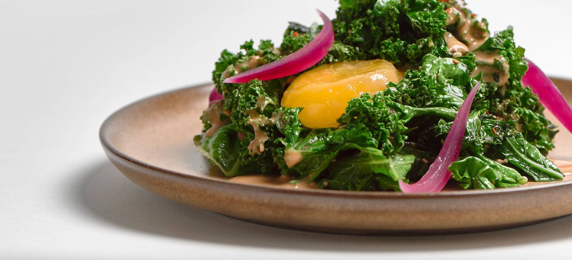 Kale Salad with Miso Egg Yolk & Rosehip