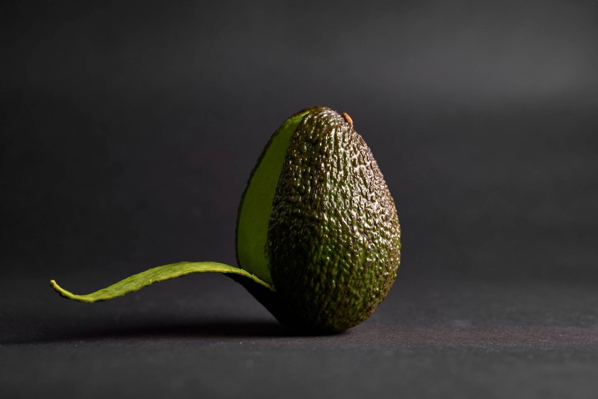 avocado with black background