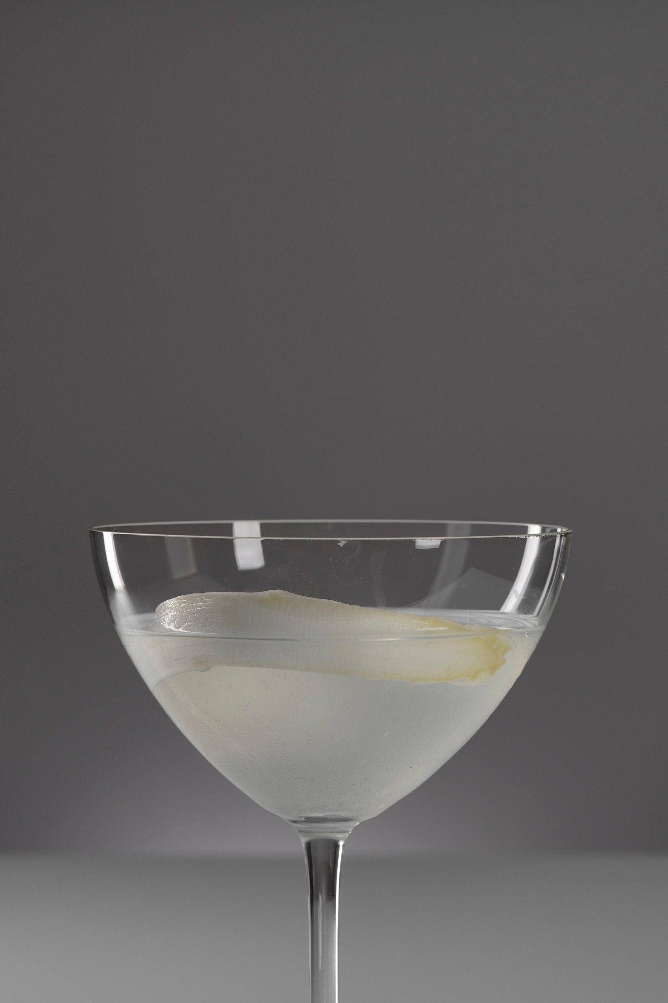 asparagus martini aperitif cocktail on gray background