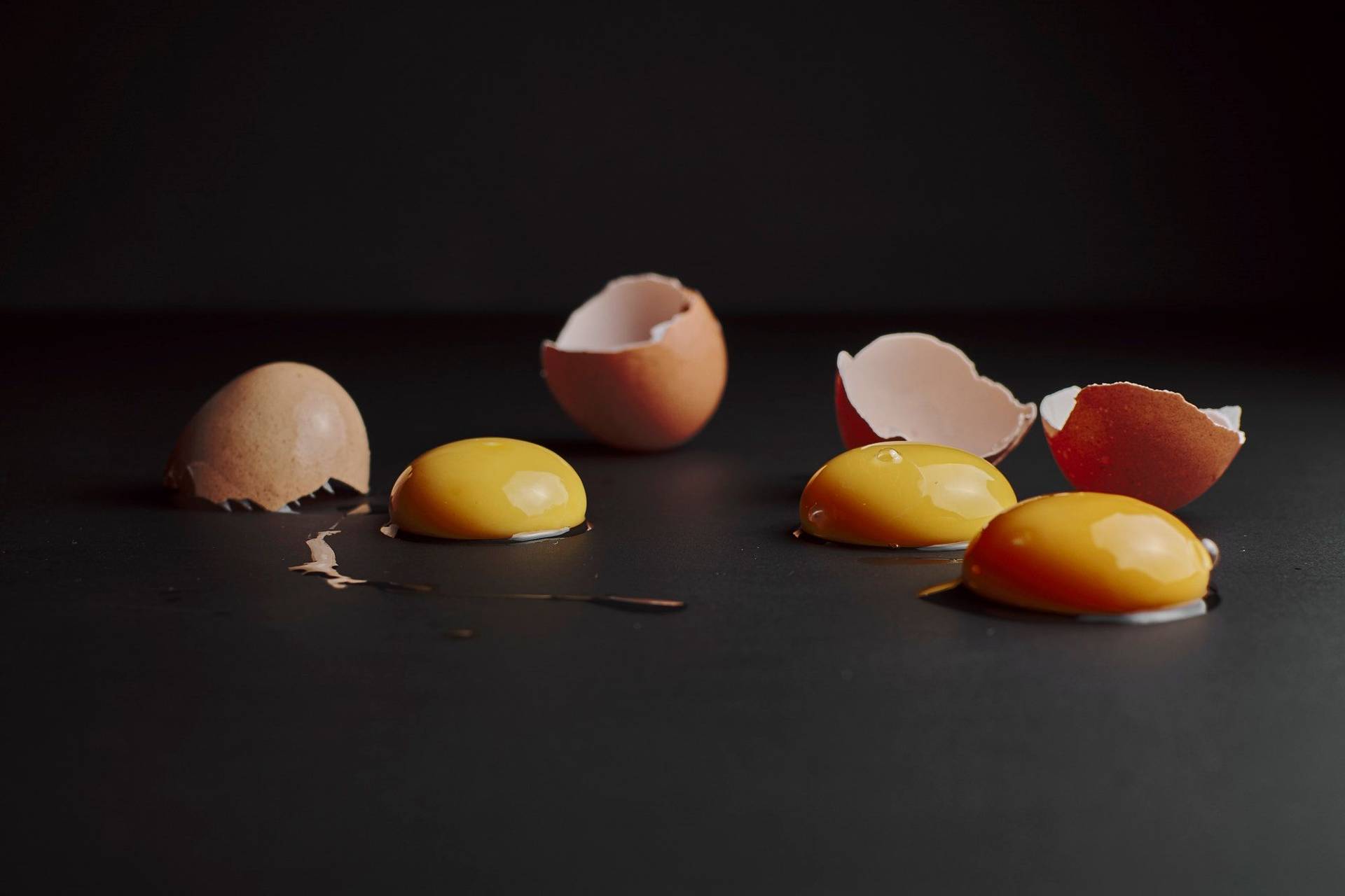 egg yolks with black background