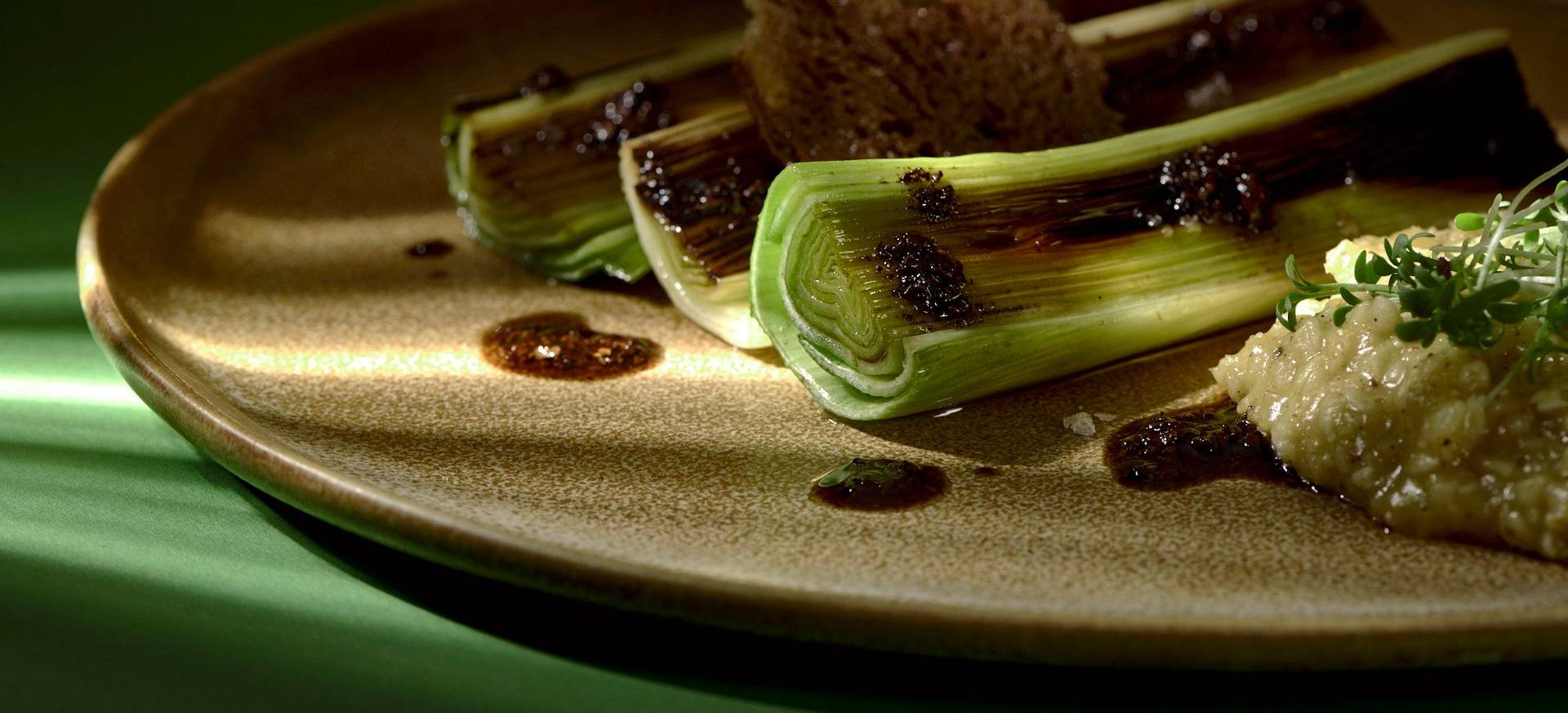 Roasted Leek with Passion Fruit Porridge & Coffee