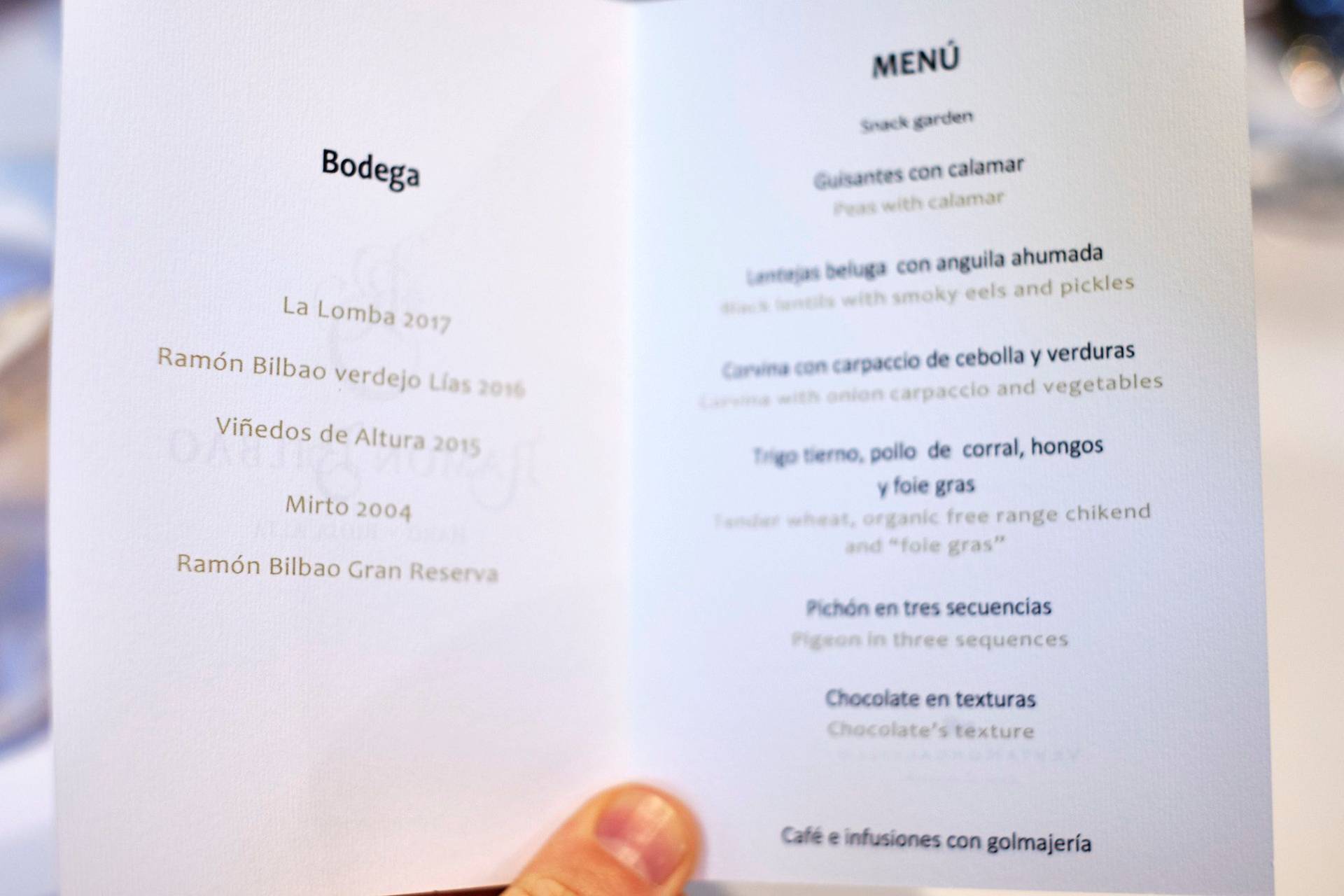 rioja-wine-menu rioja wine menu at restaurant moncalvillo in rioja alta