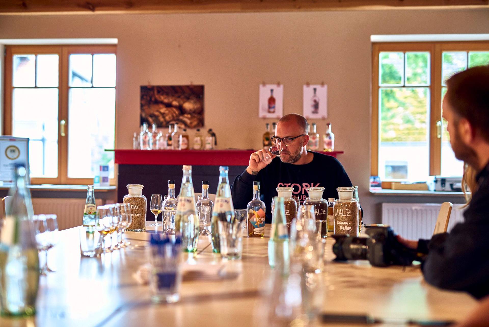 whiskey tasting at the spreewood distillers of stork club in schlepzig in schlepzig