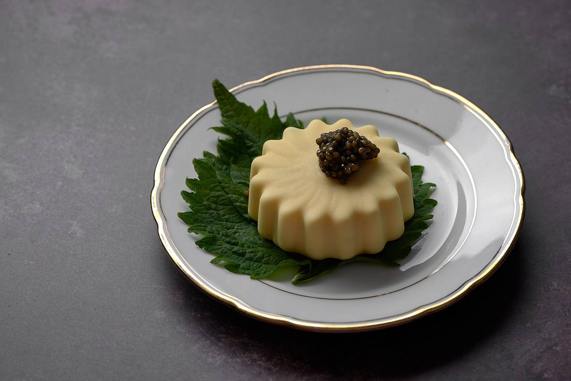 shiso and lime parfait white chocolate with caviar by food stylist ben donath at le duc salon