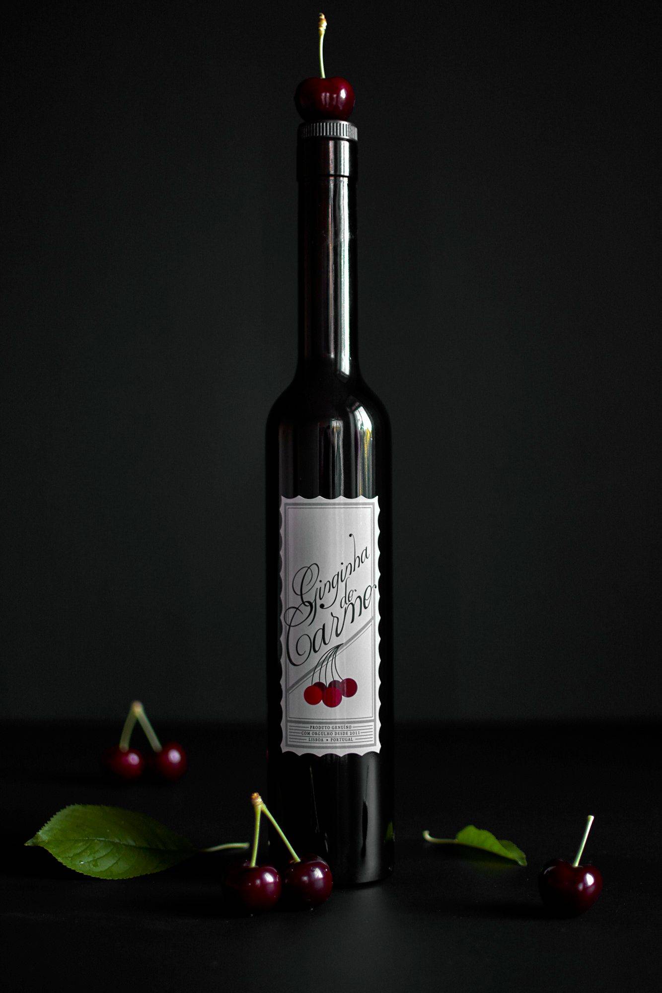 portuguese-ginja-cherry-liquor portuguese ginja cherry liquor on black background