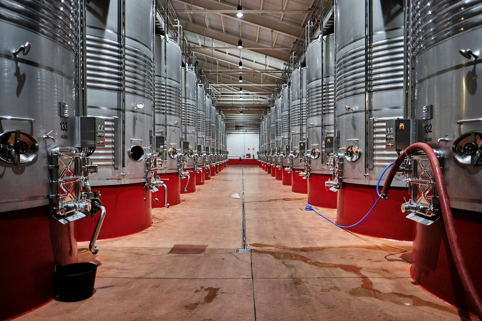 the wine cellar of the bodega ramon bilbao in rioja alta