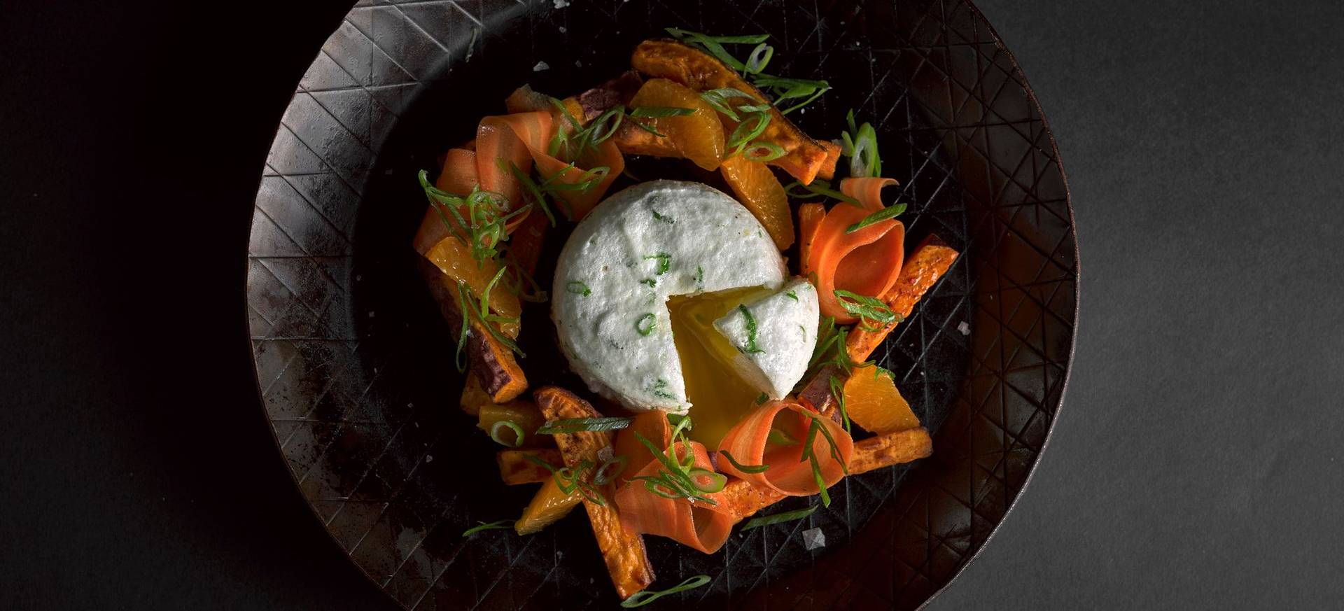 Savory Egg Soufflé with Sweet Potato & Pickled Carrots 