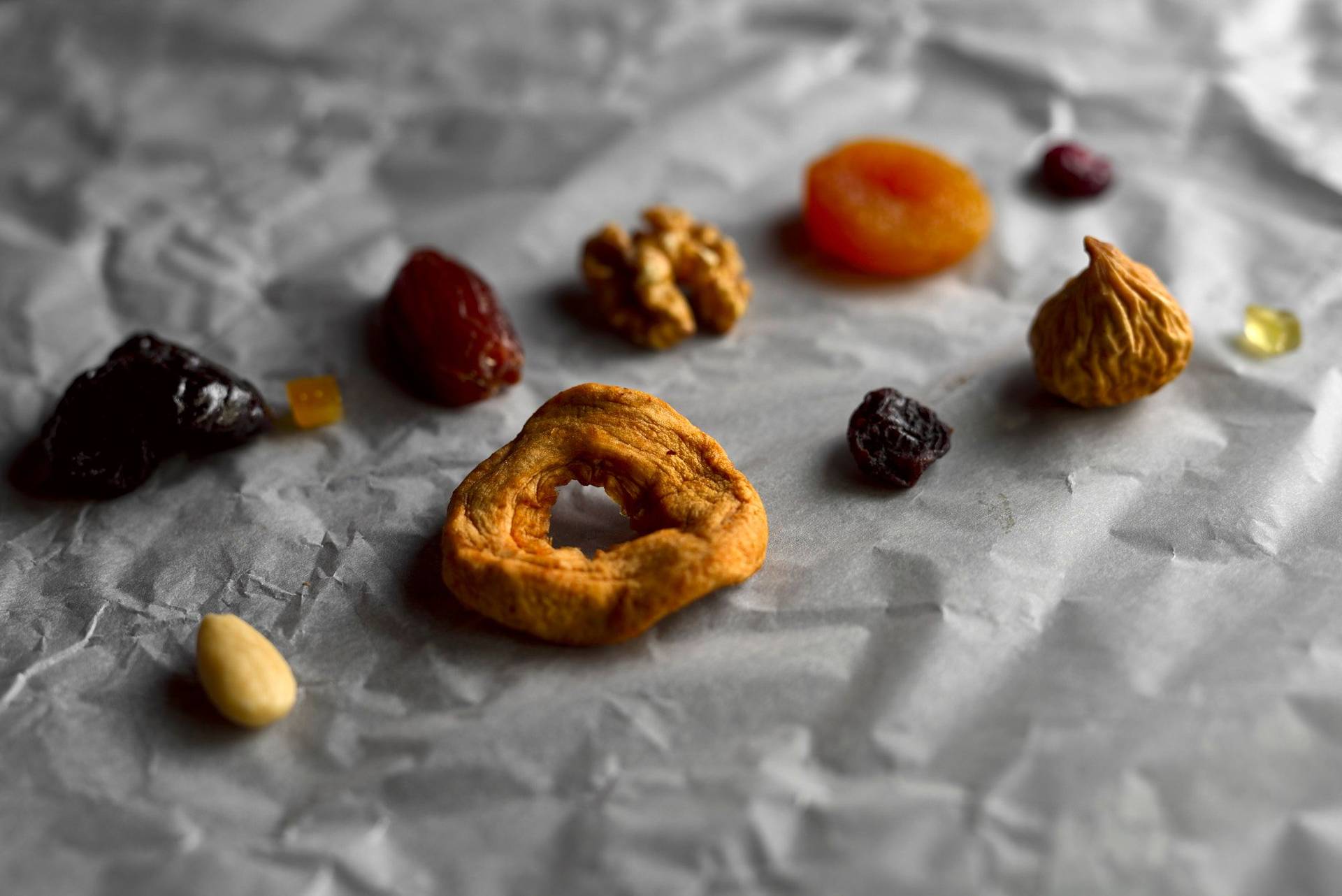 dried fruits on a baking sheet