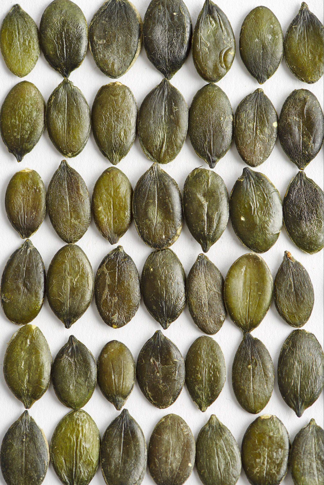 pumpkin seeds with white background