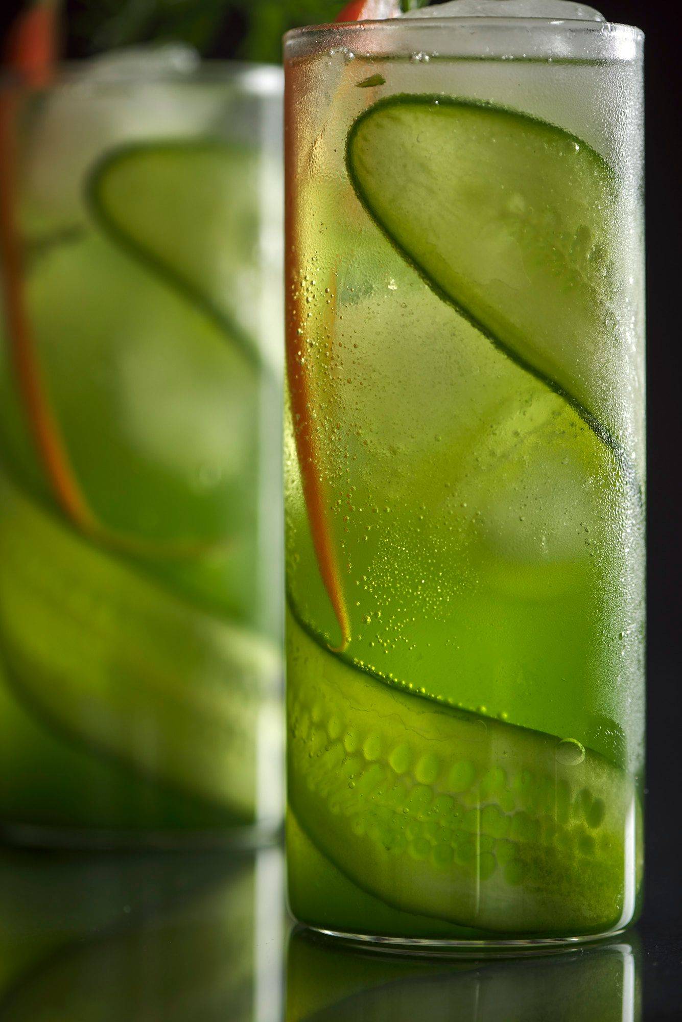 the green rabbit easter mocktail on black background