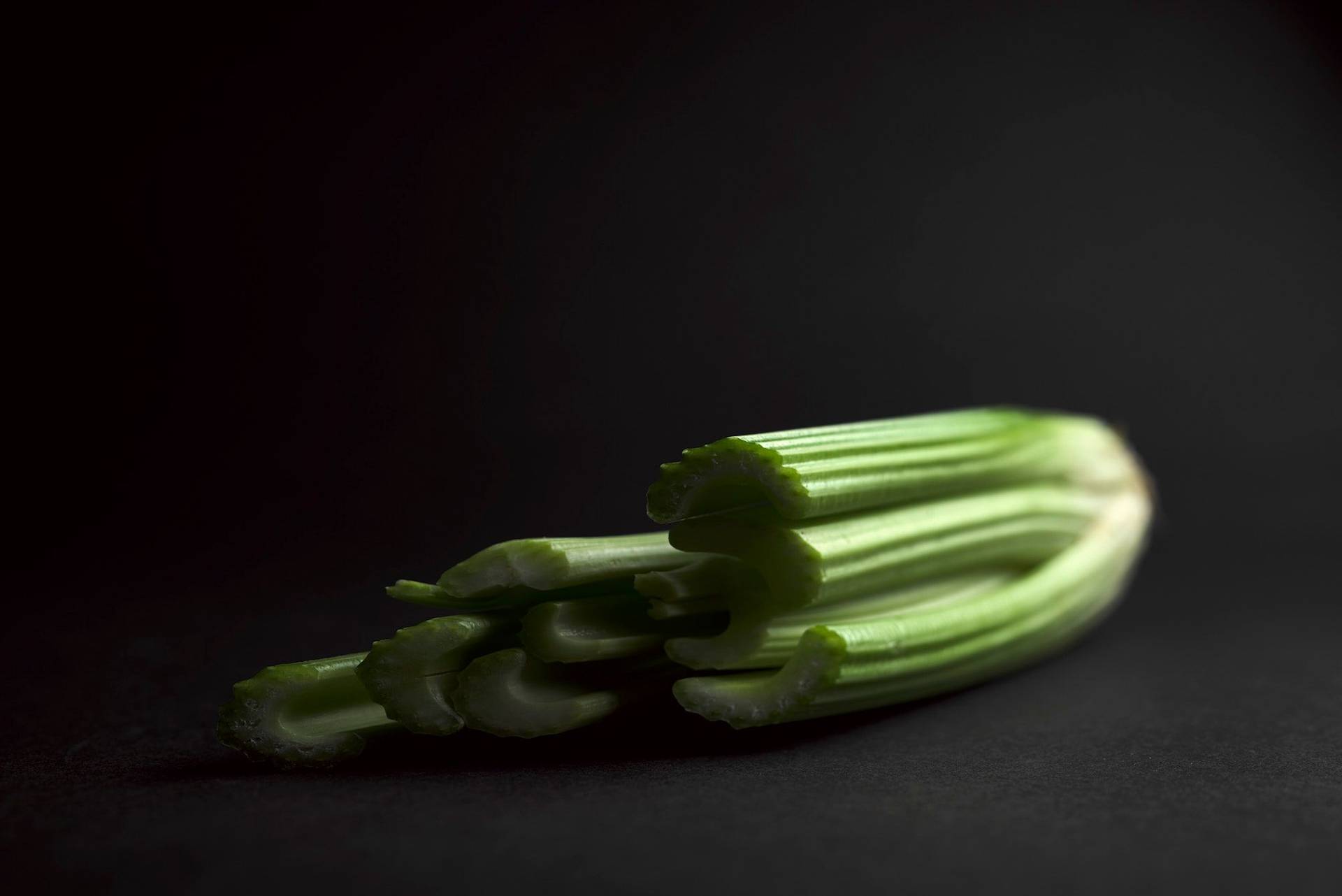 celery celery on black background