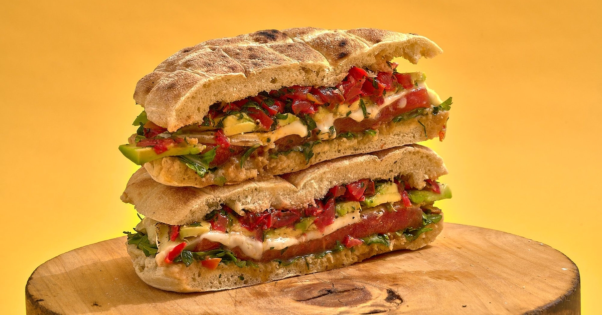 Vegetarian Sandwich with grilled Watermelon, Gremolata, Garlic Paste & Cheese | Eatery Berlin