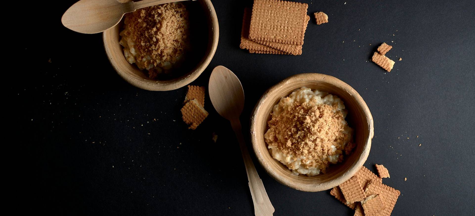 Rice Pudding with Shortbread Snow