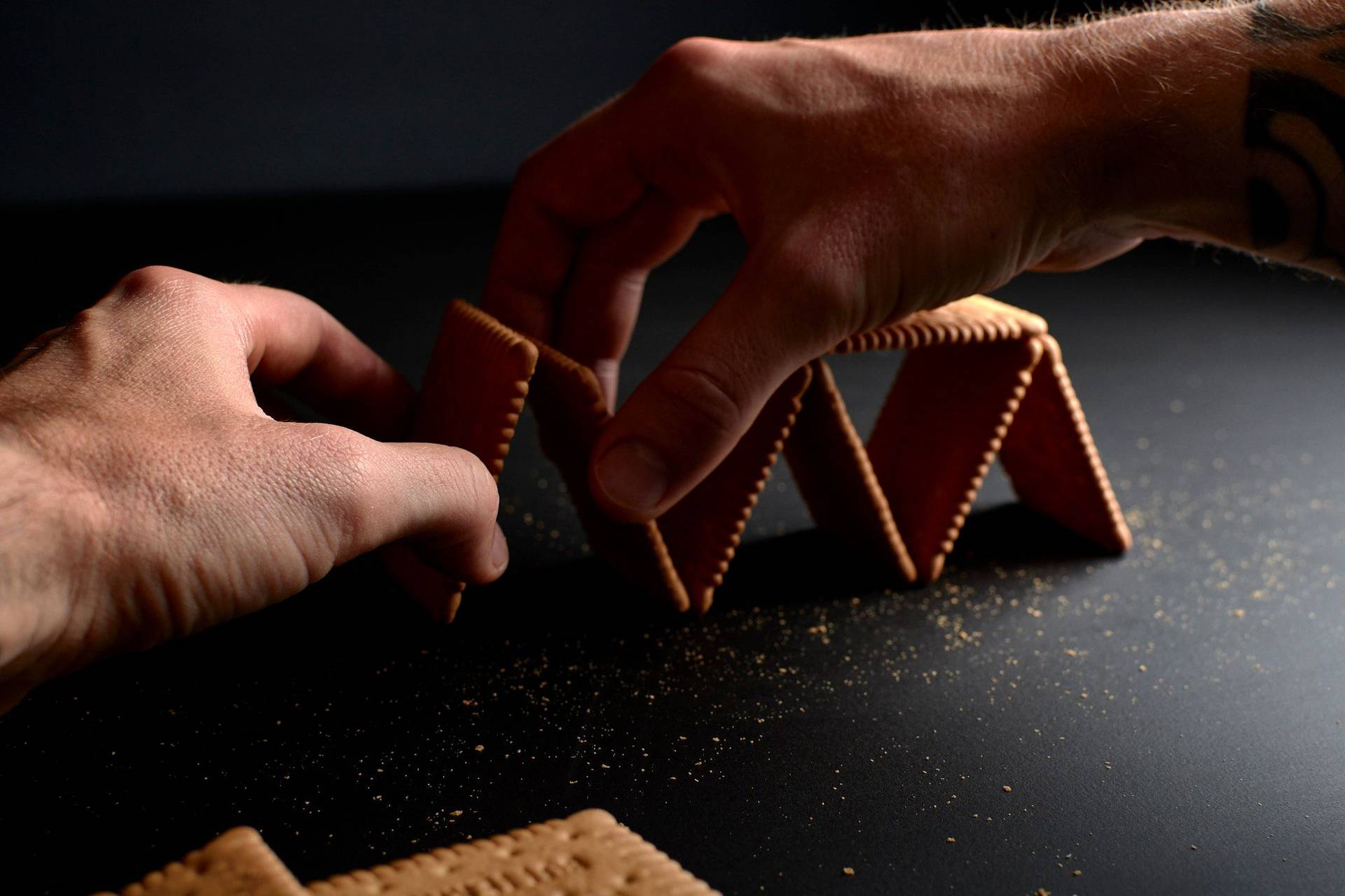 shortbread on black background