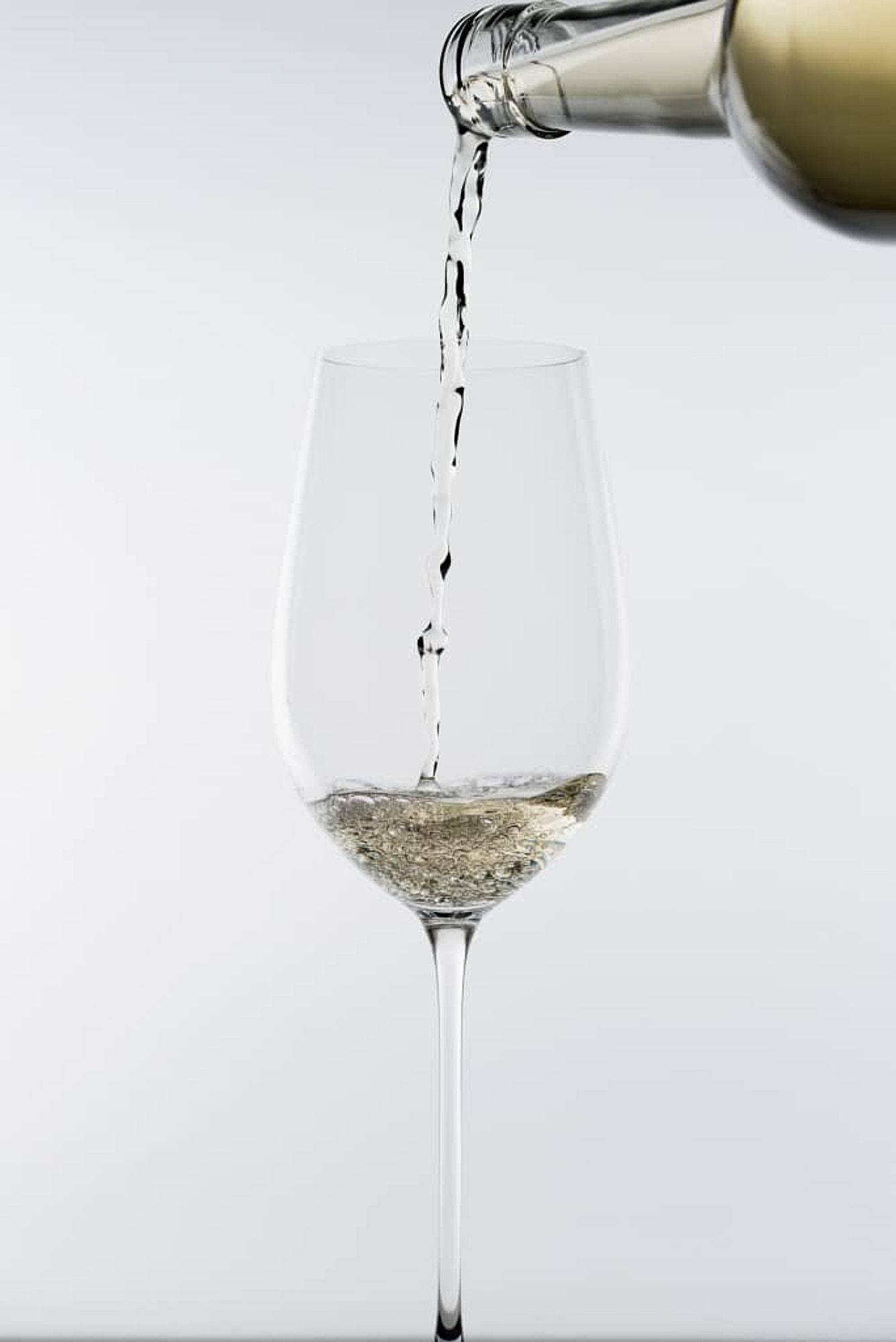 riedel veritas riesling and zinfandel wine glass on white background