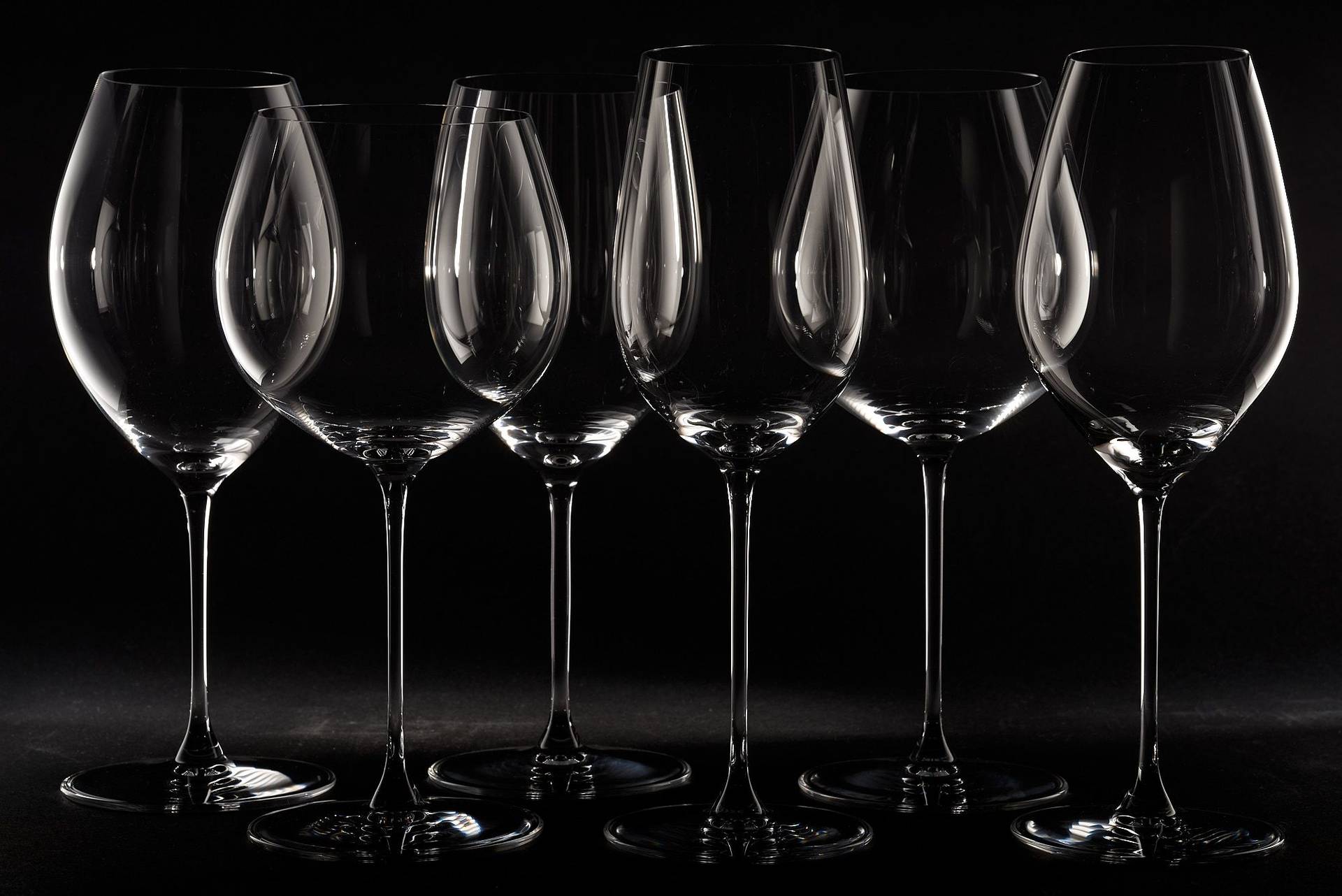 riedel veritas glasses on black background