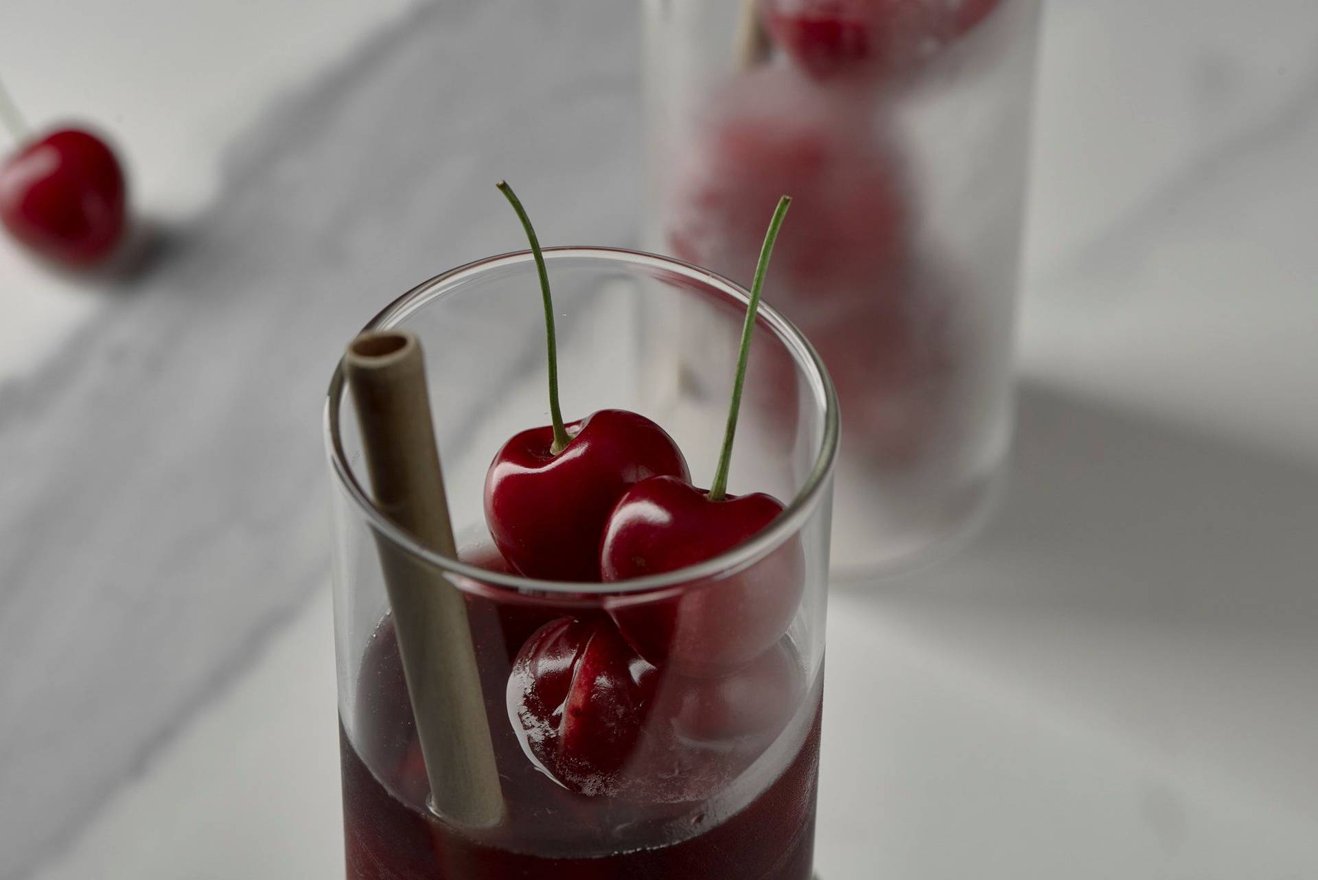 cherry-and-rice-cooler-with-sake cherry and rice cooler with sake on marbled sapienstone top