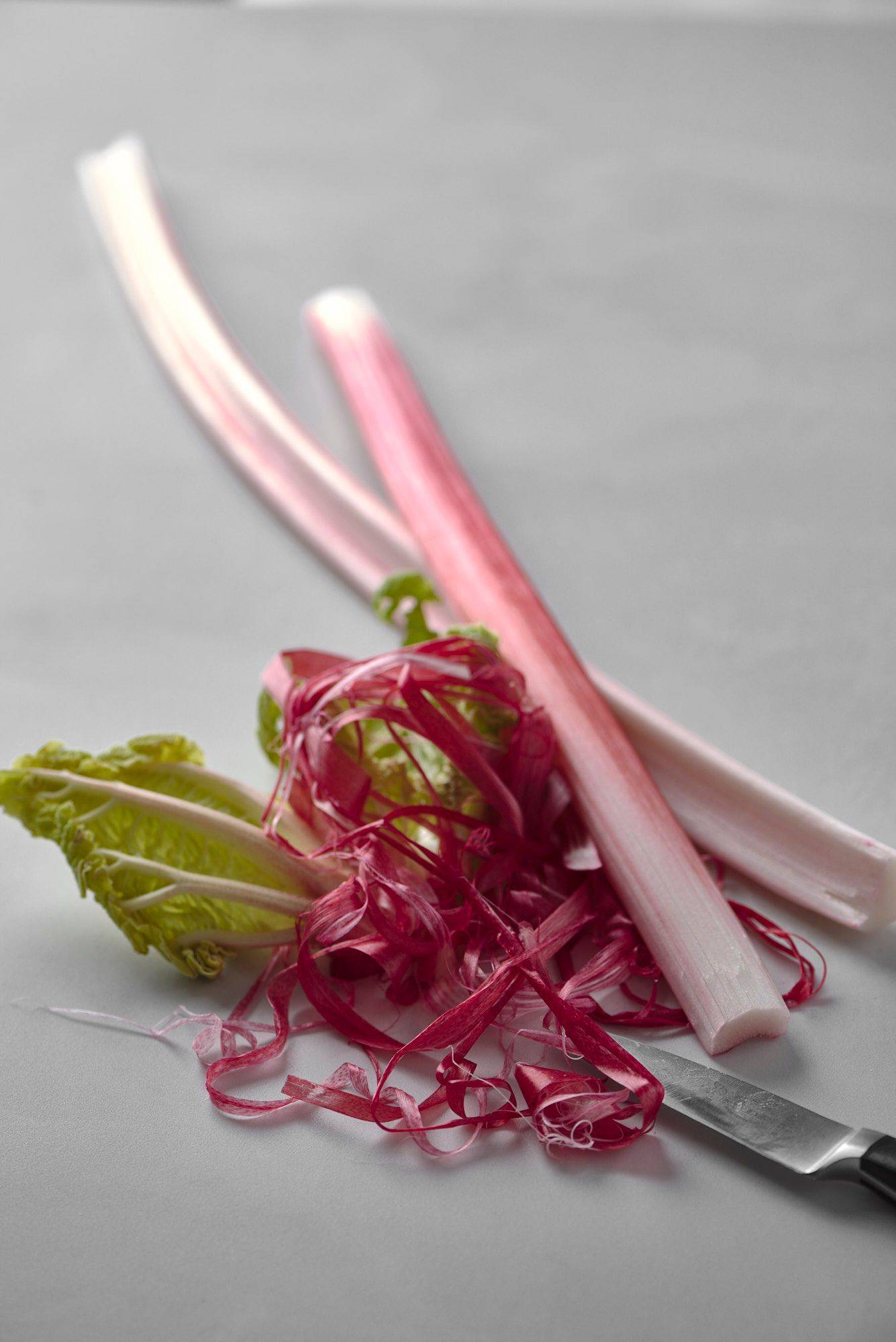 pealed rhubarb with sapienstone top