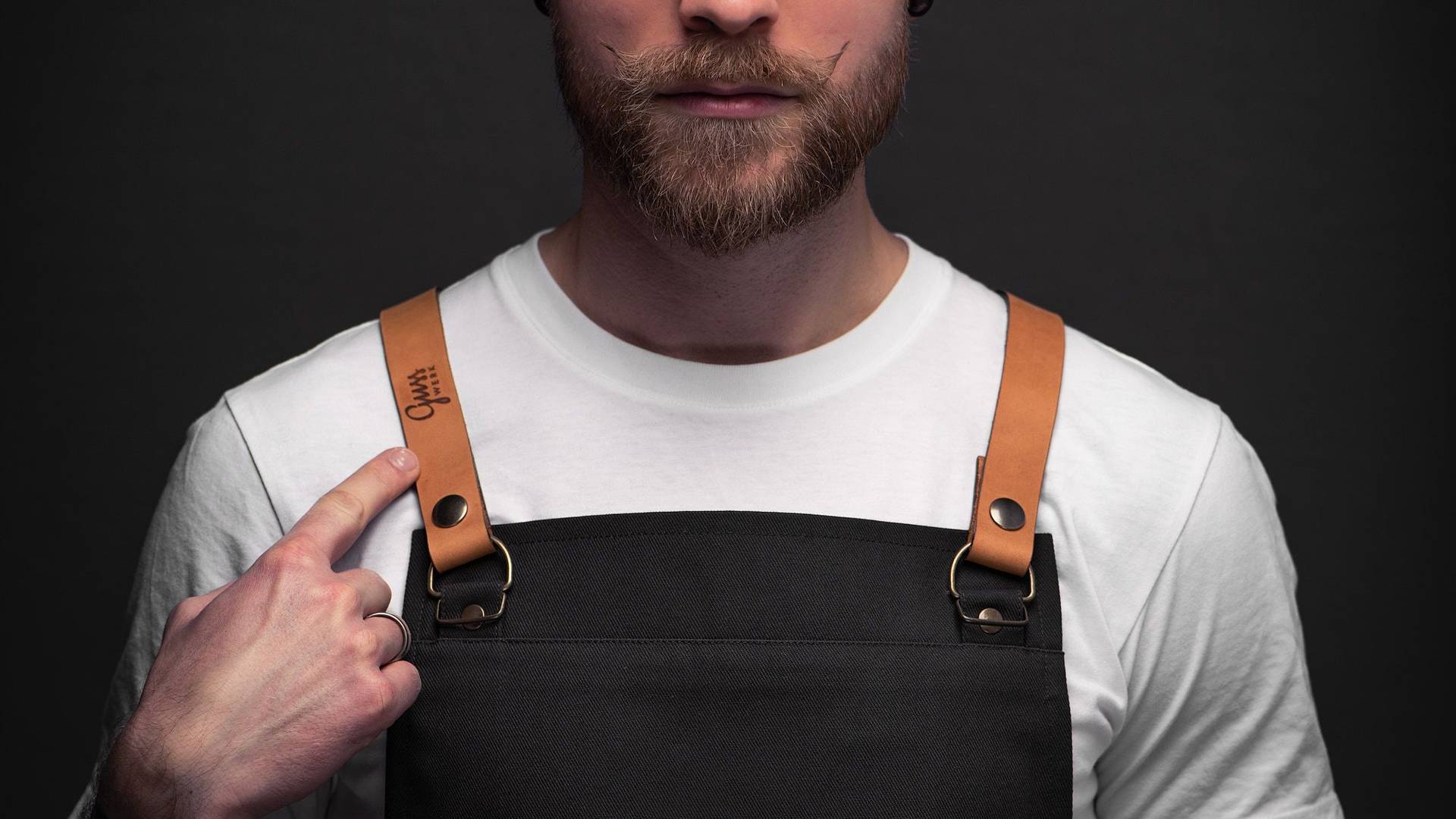 Ben Donath wearing a gusswerk apron