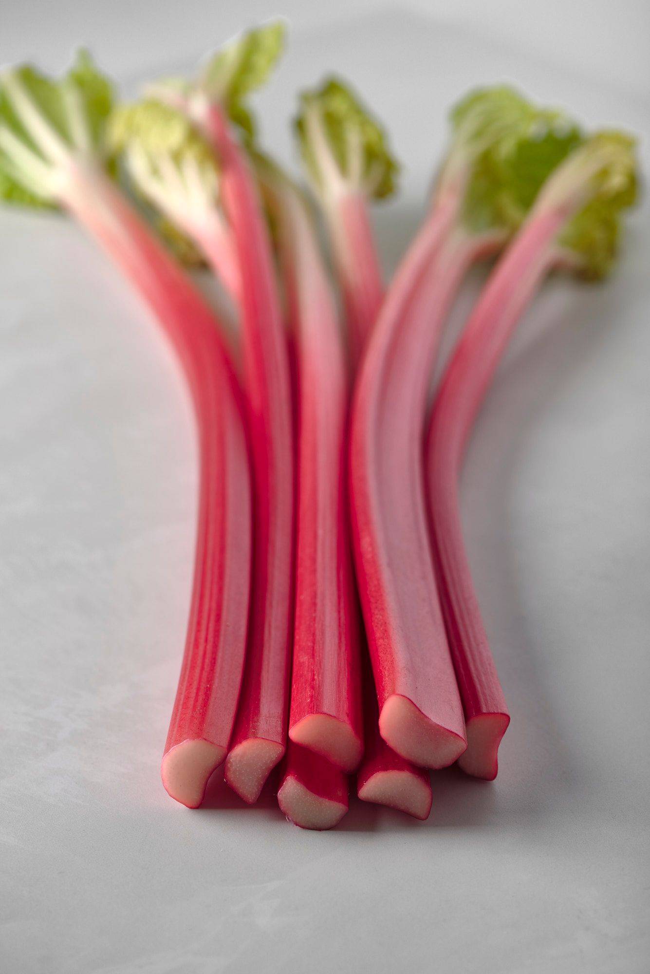 a bunch of rhubarb with sapienstone top