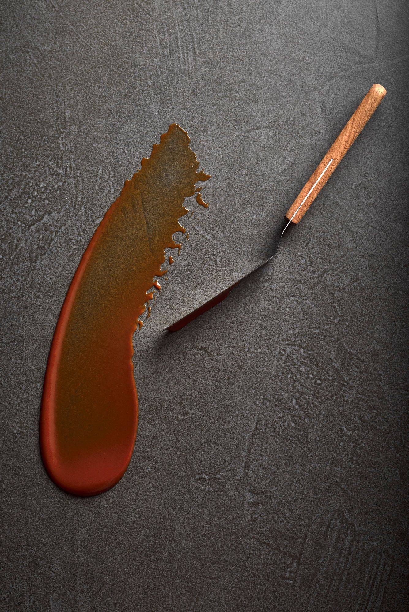 rosehip puree on a sapienstone top