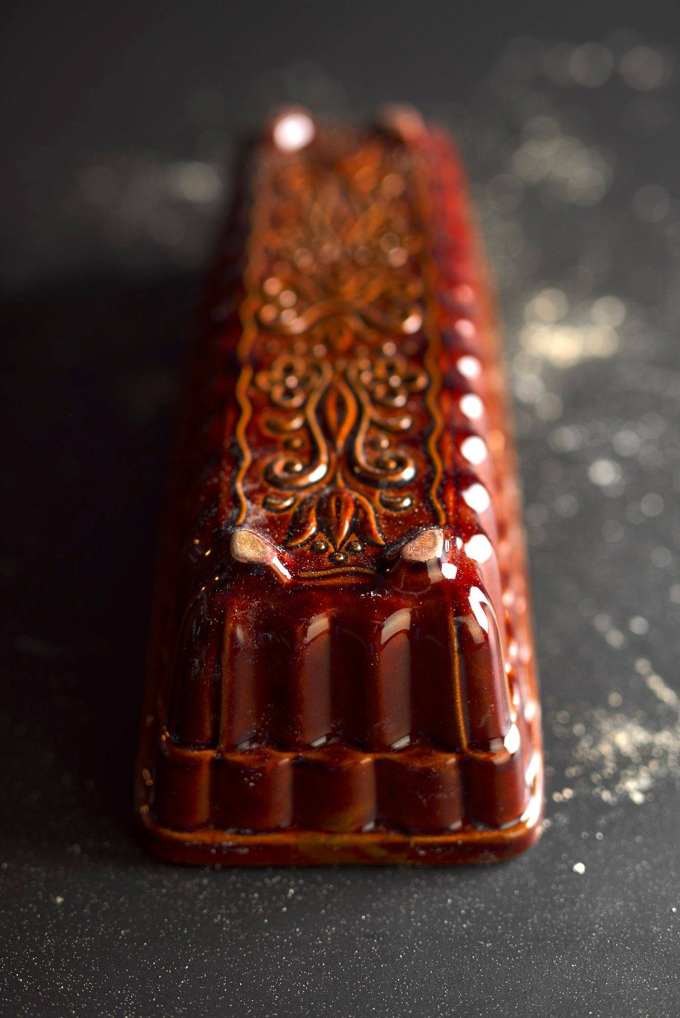 vintage baking pan with black background