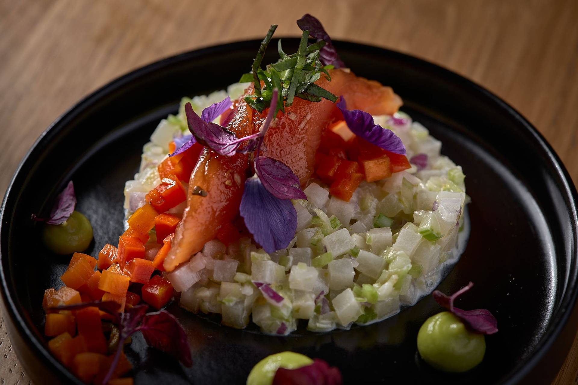 trout carrot lime avocado and europe grass by chef yvonne fries