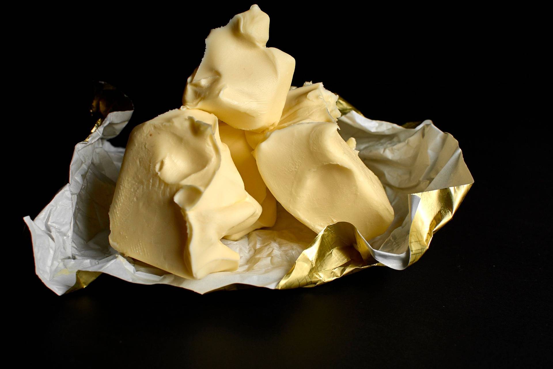 butter with black background