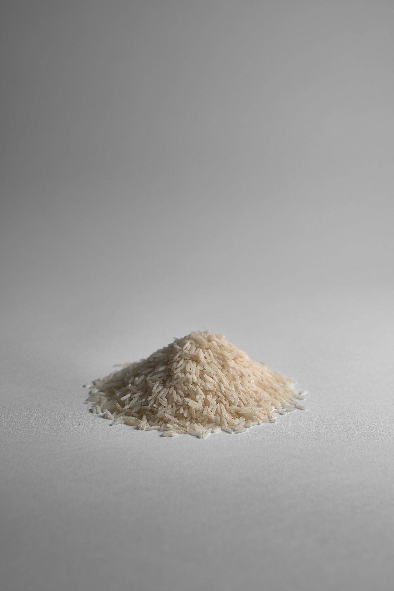 rice on white background