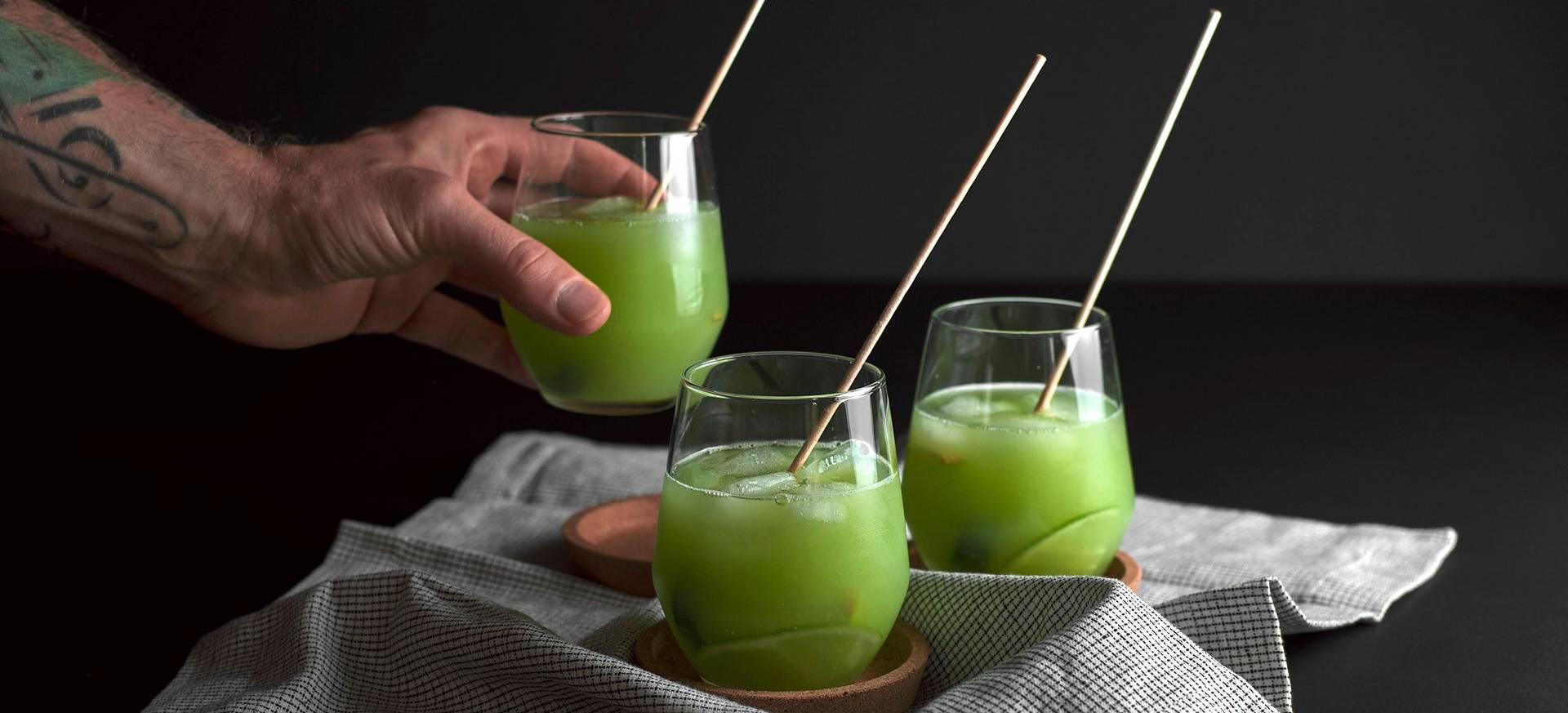 Cucumber Lemonade with Ginger & Basil 