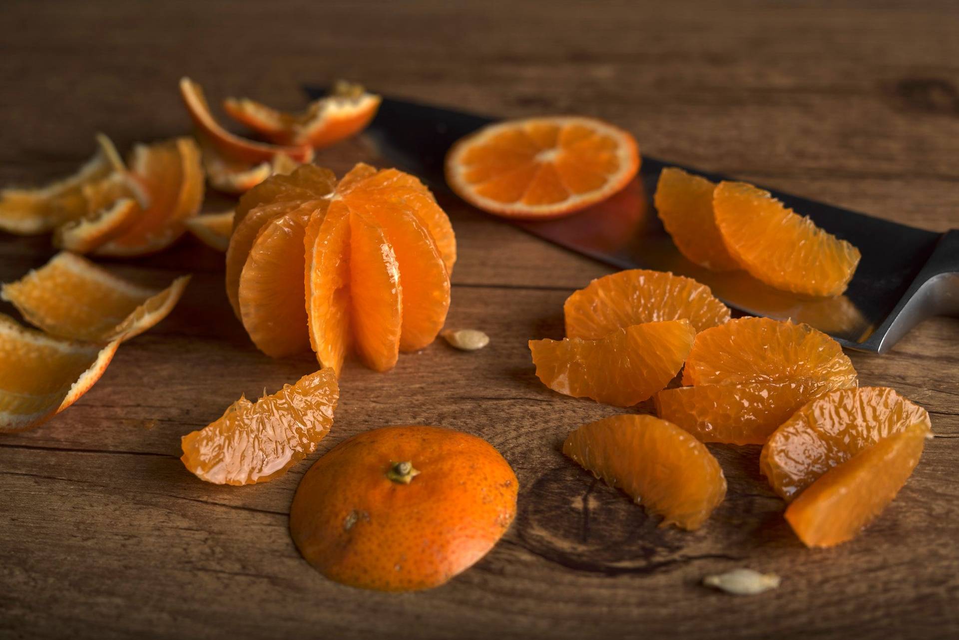 orangen in filets geschnitten
