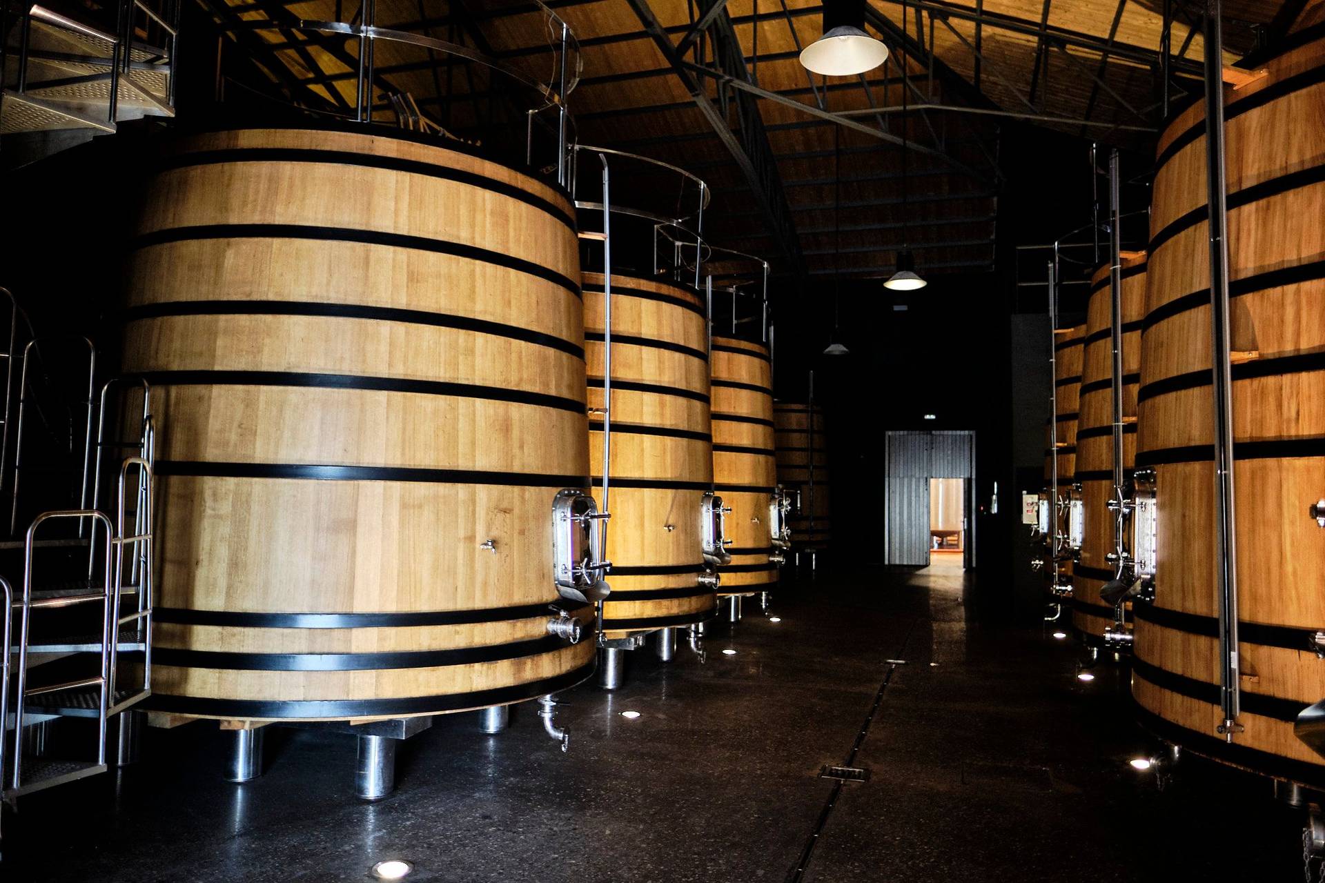 the wine cellar of the bodega ramon bilbao in rioja alta