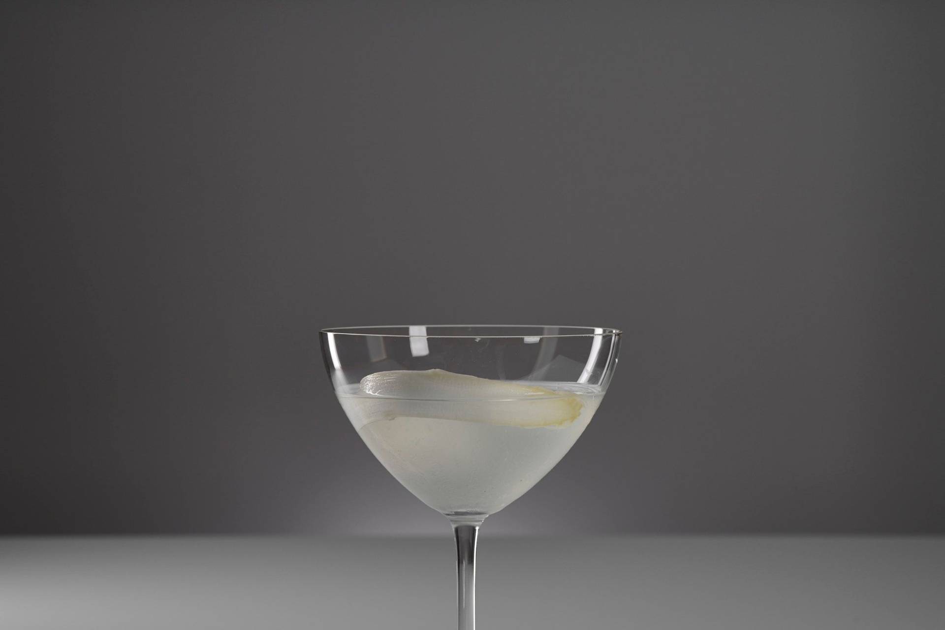 asparagus martini aperitif cocktail on gray background