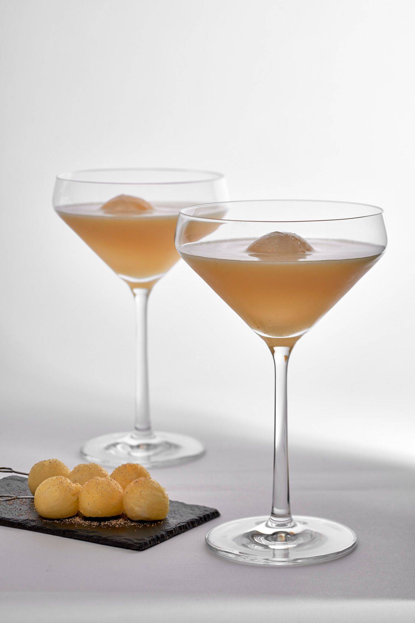 pina colada cocktail on white background