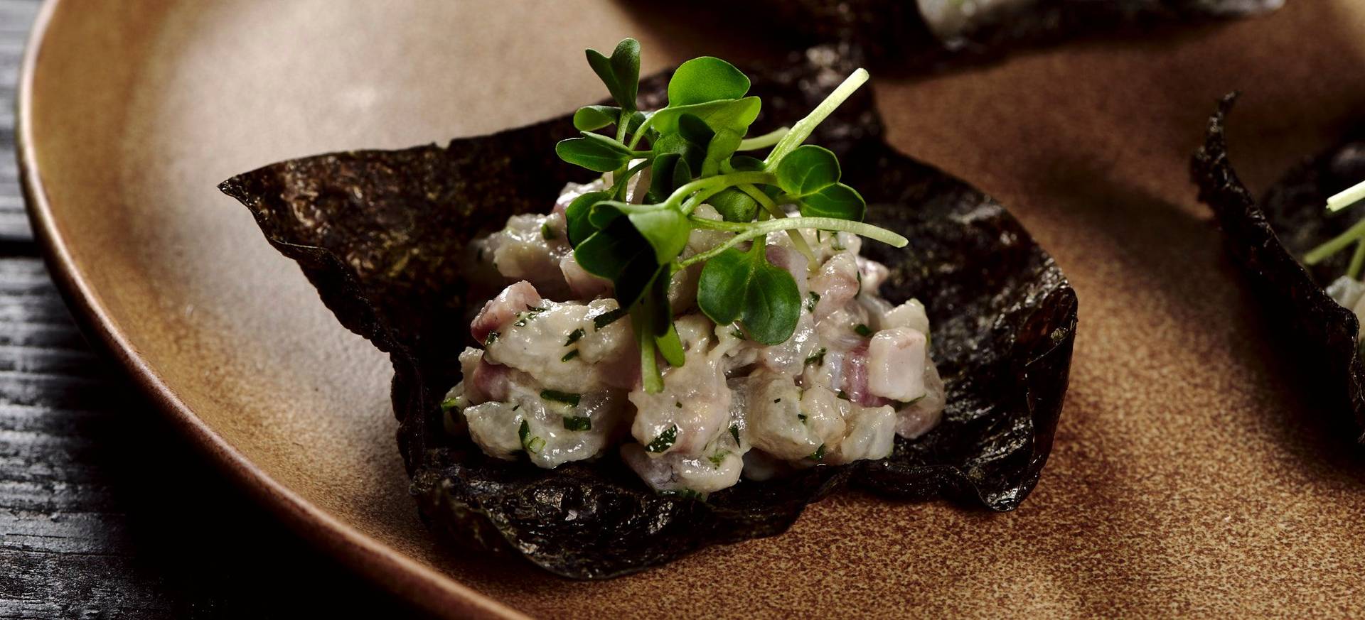 Sea Bass Tartare with Nori Cracker