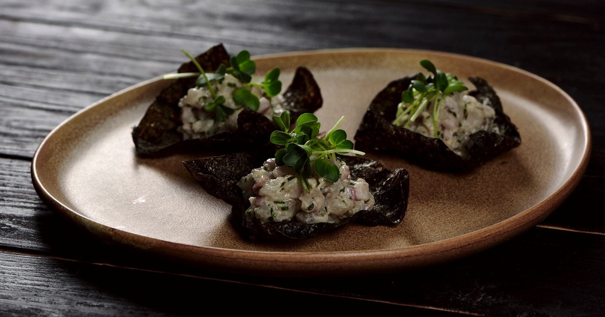 Sea Bass Tartare with Nori Cracker | Eatery Berlin