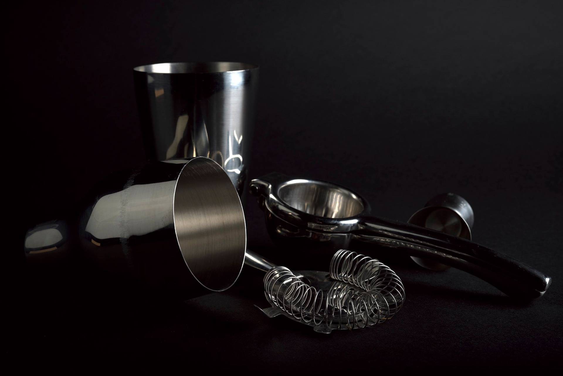 bartender-tools a set of bartender tools on black background