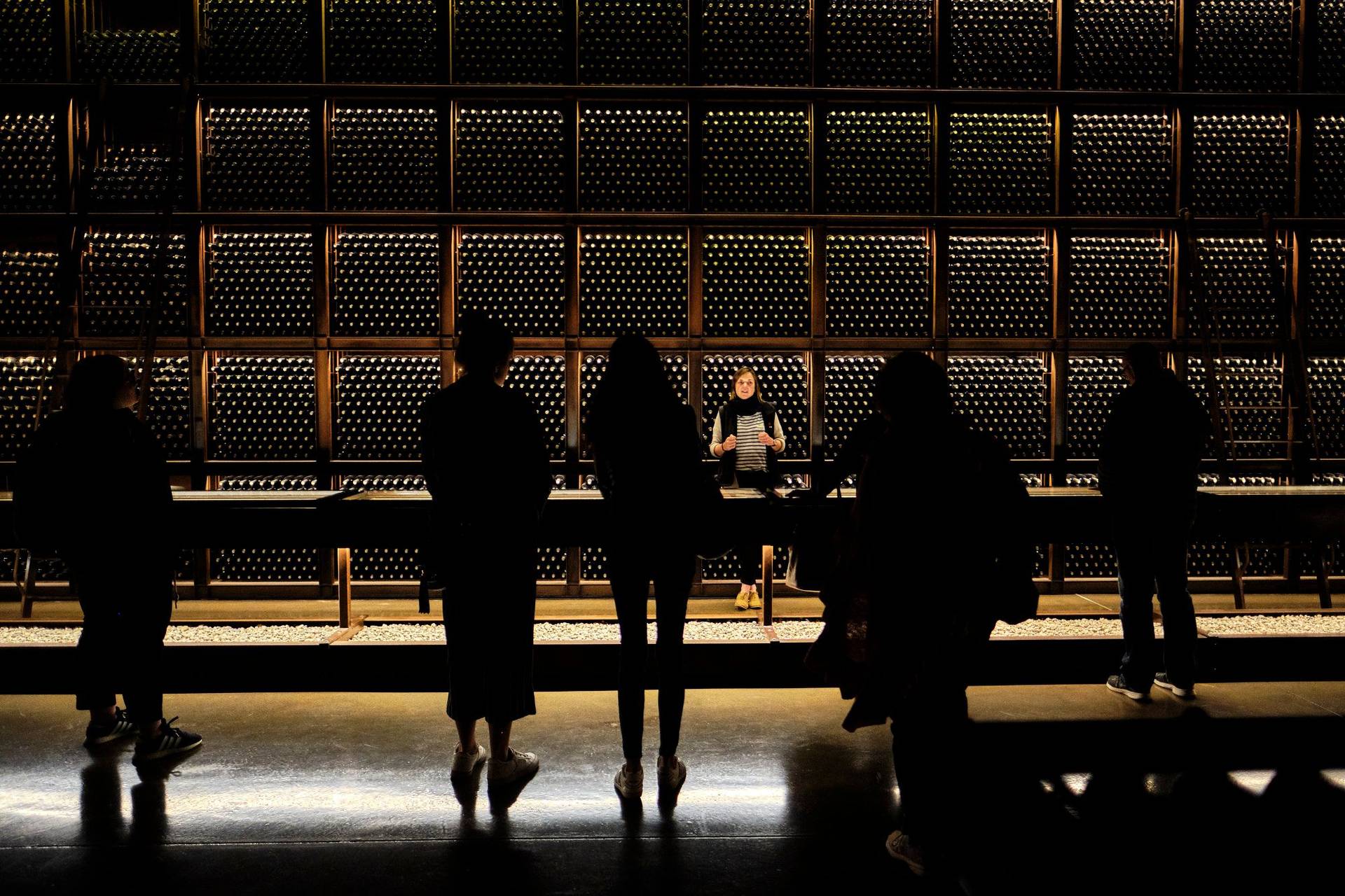 the wine cellar of the bodega ramon bilbao in rioja alta