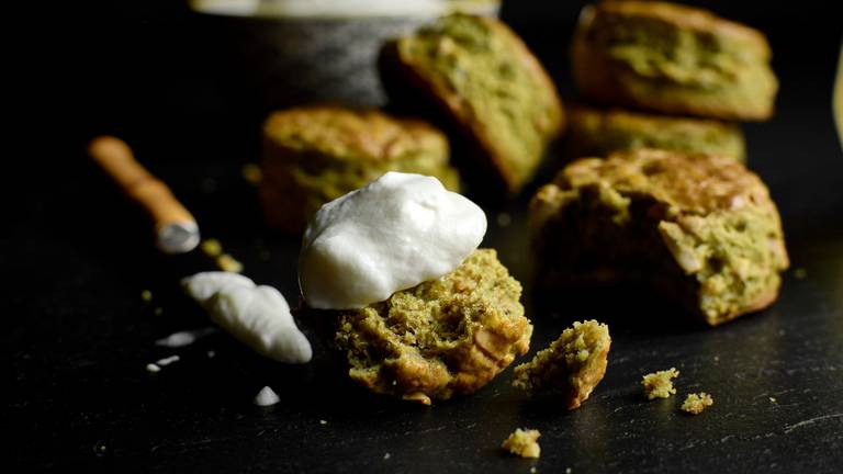 Green Matcha Scones & Tea