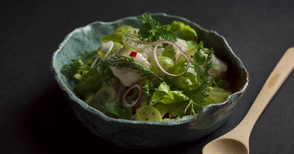 Cod Ceviche with Gooseberries | Eatery Berlin