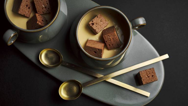 Homemade Eggnog with Chocolate Marshmallows